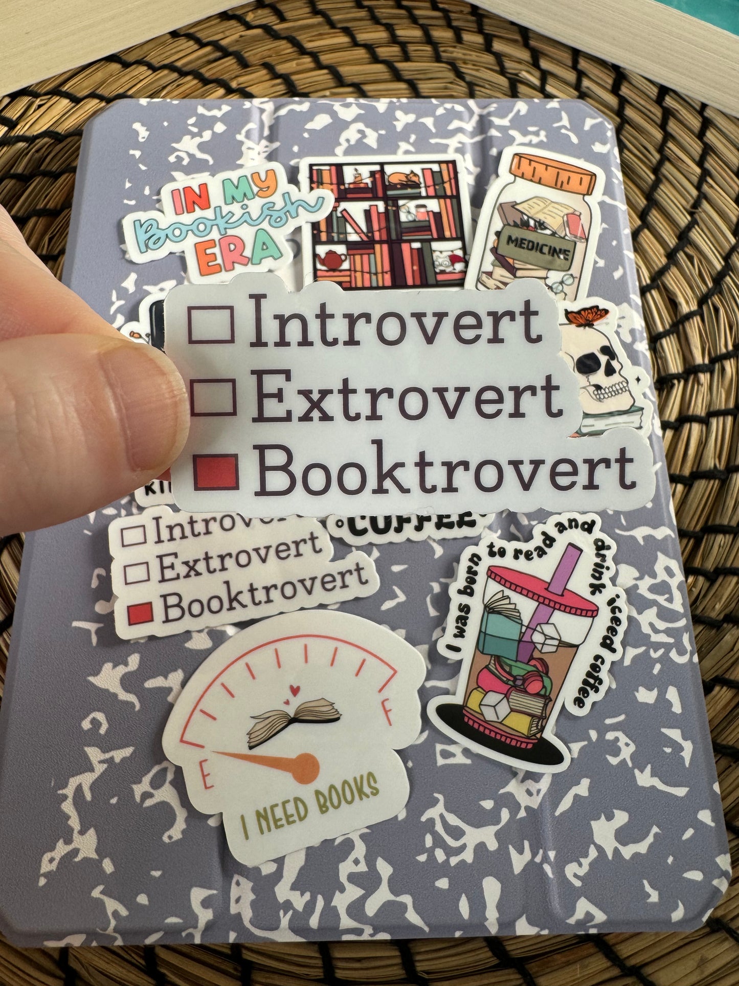 Introvert, Extrovert, Booktrover Sticker