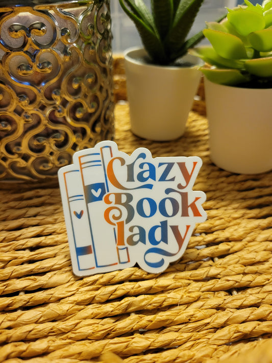 Crazy Book Lady Sticker