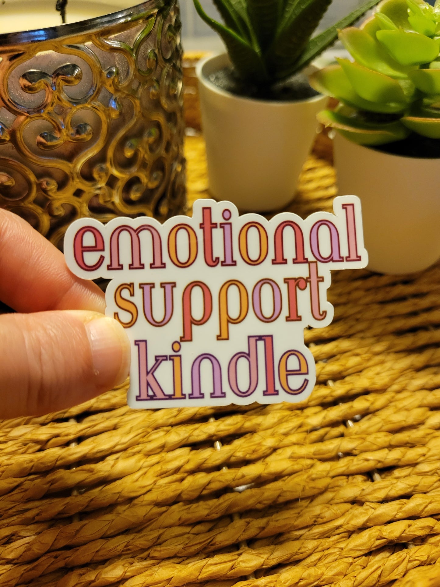 Emotional Support Kindle Sticker