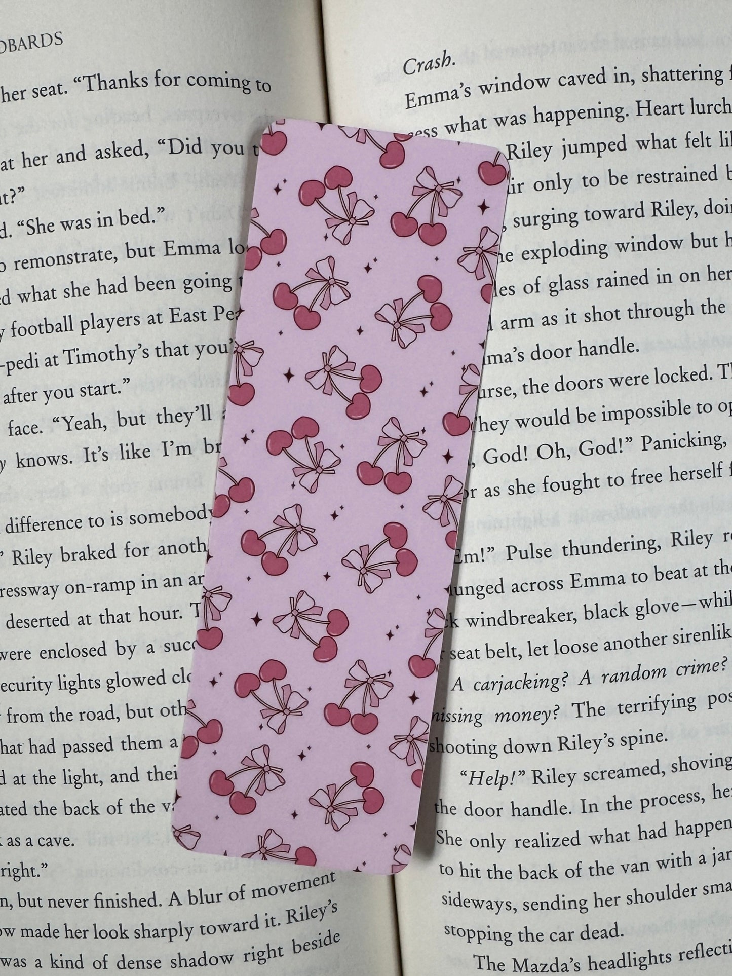 Cherry Heart Bows Bookmark
