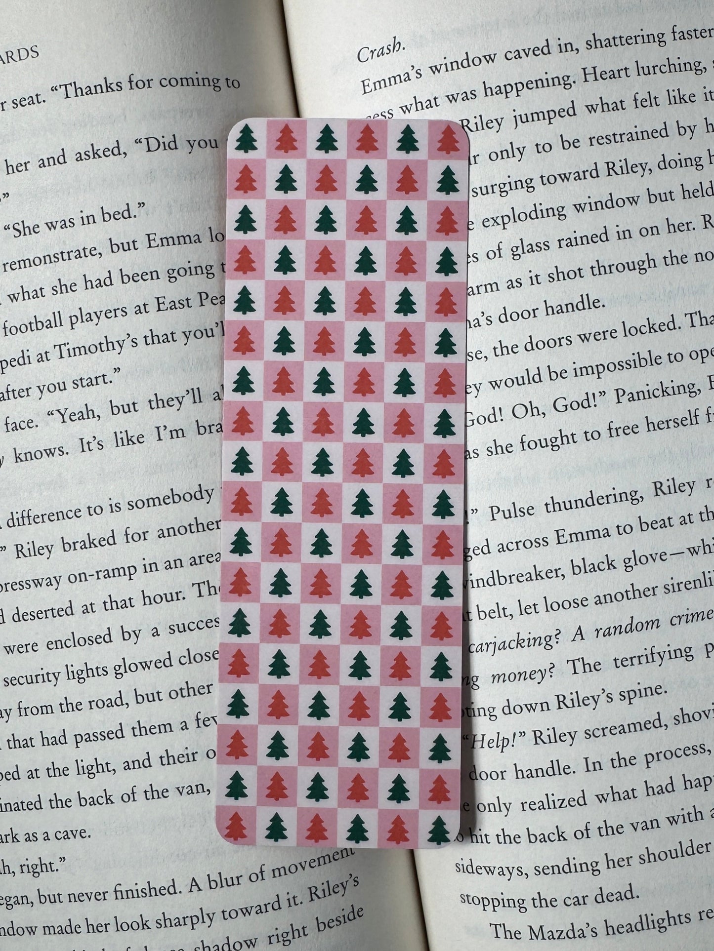 Christmas Tree Checkerboard Christmas Bookmark