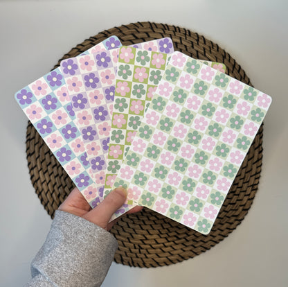 Floral Checkerboard Kindle Inserts