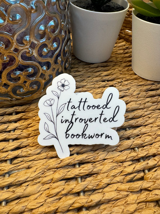 Tattooed Introverted Bookworm Sticker