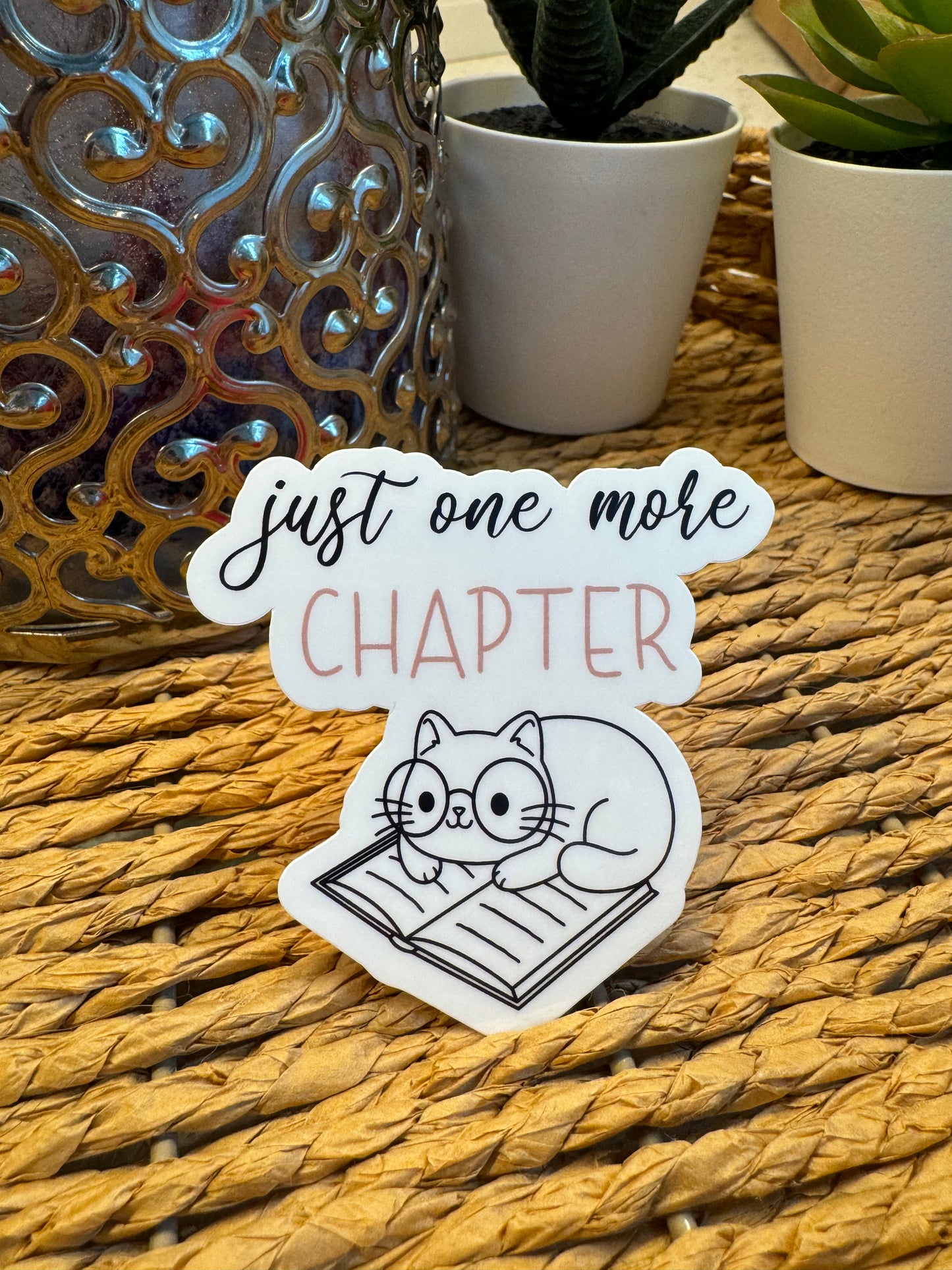 Just One More Chapter Cat Sticker