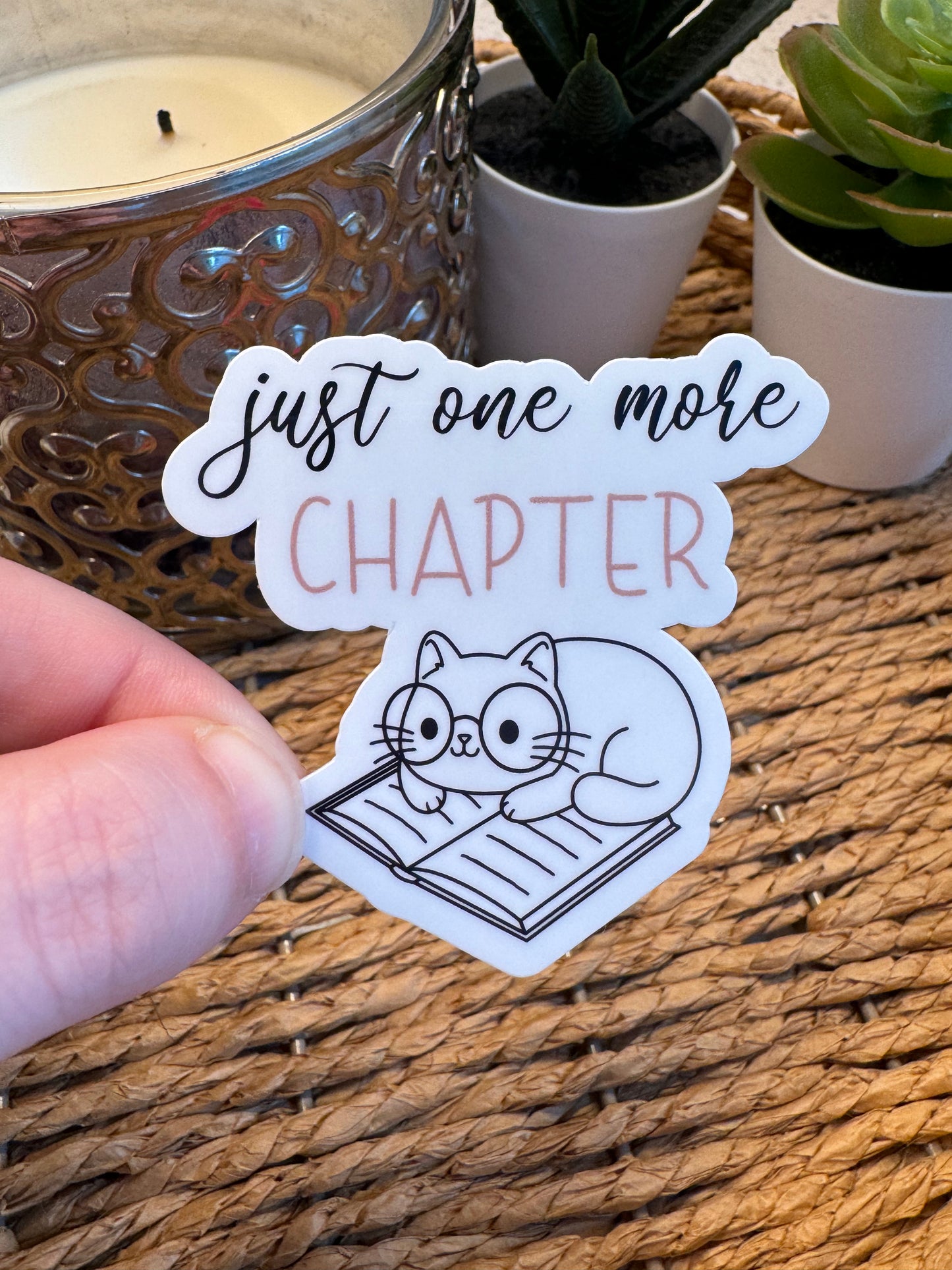 Just One More Chapter Cat Sticker