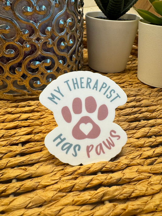 My Therapist Has Paws Sticker