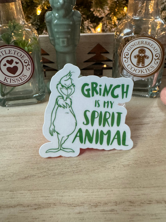 Grinch Is My Spirit Animal Sticker