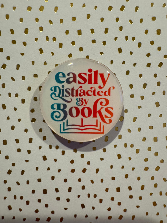 Easily Distracted By Books Mini Magnet