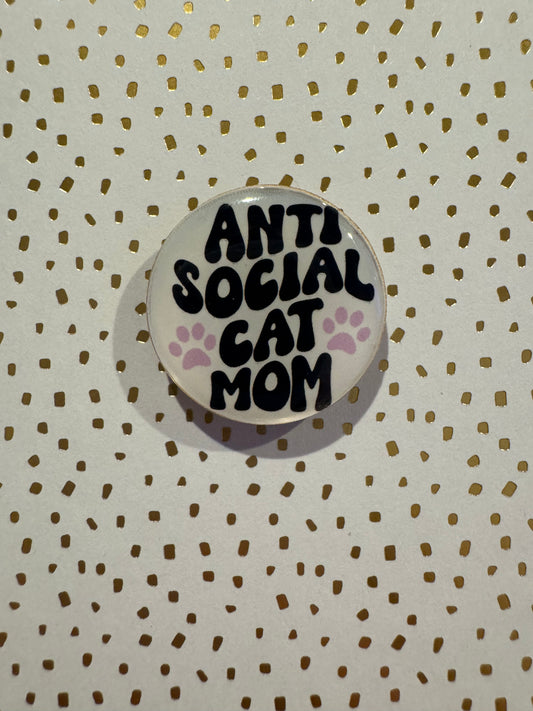 Anti Social Cat Mom Mini Magnet