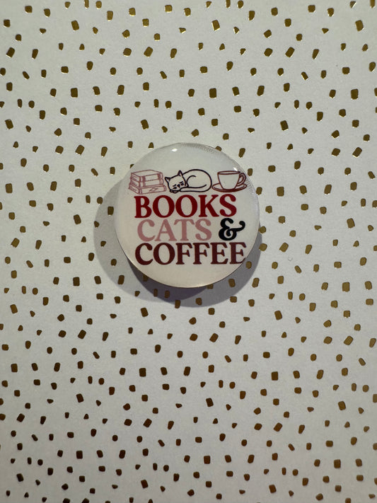 Books Cats & Coffee Mini Magnet