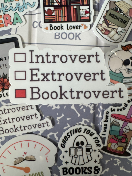 Introvert, Extrovert, Booktrover Sticker