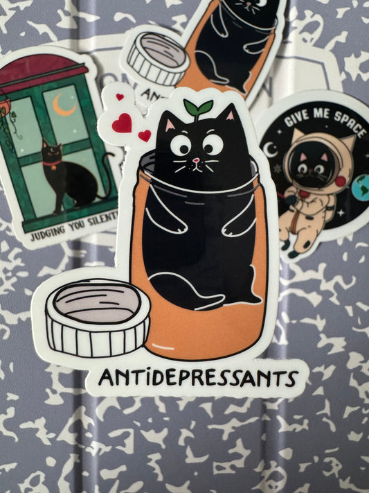 Antidepressants Cat Sticker