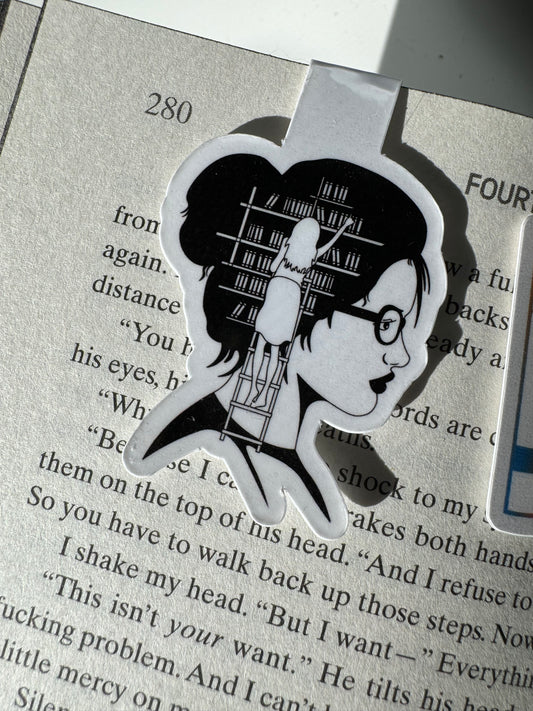 Lady's Mind with Books Magnetic Bookmark