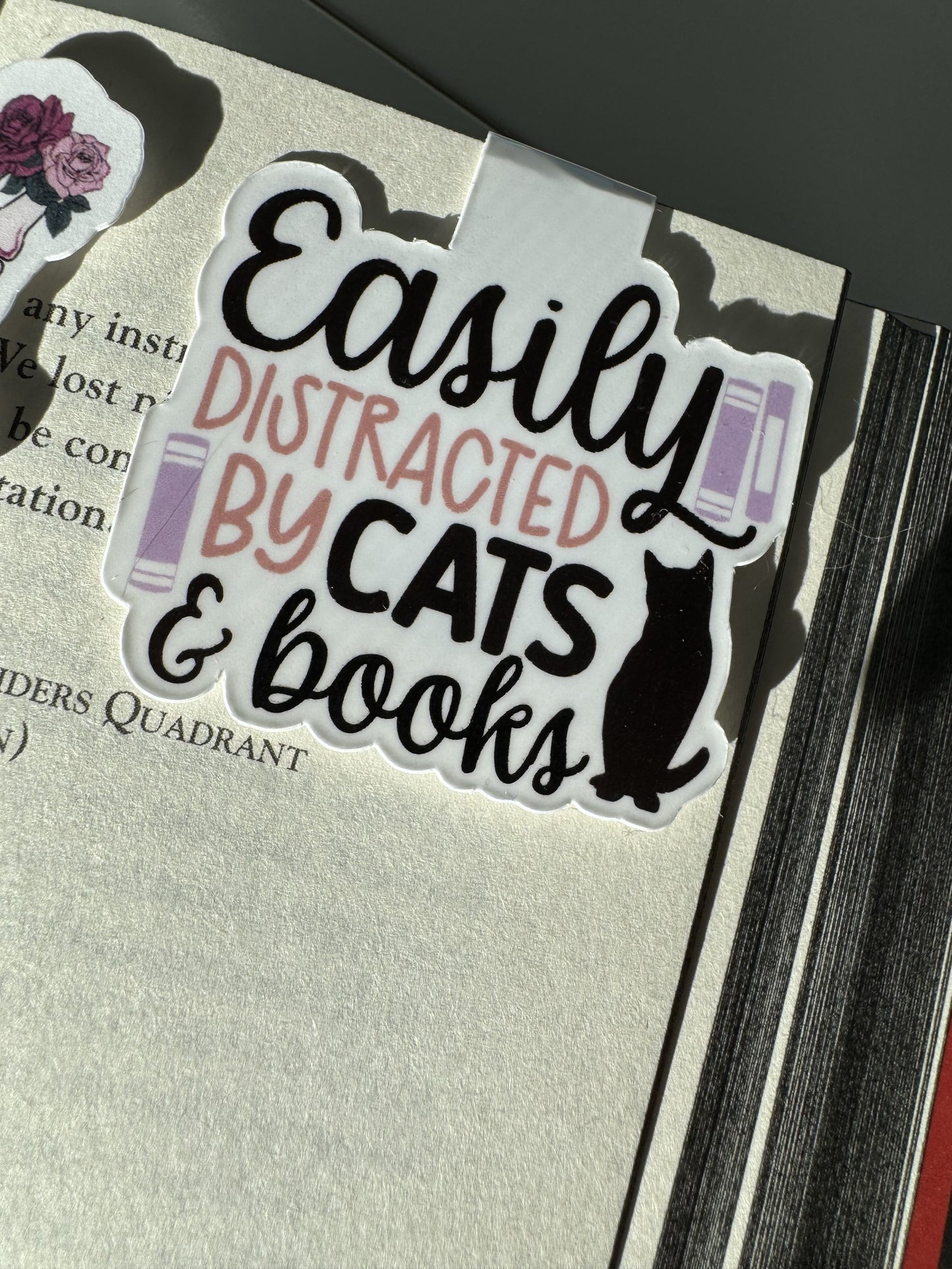 Easily Distracted By Cats & Books Magnetic Bookmark