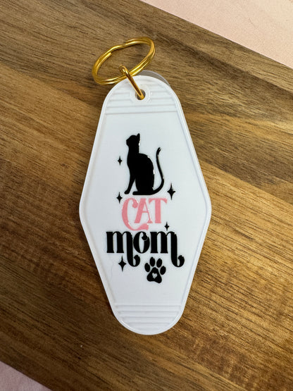 Cat Mom Motel Keychain