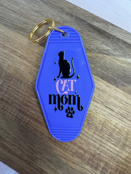 Cat Mom Motel Keychain