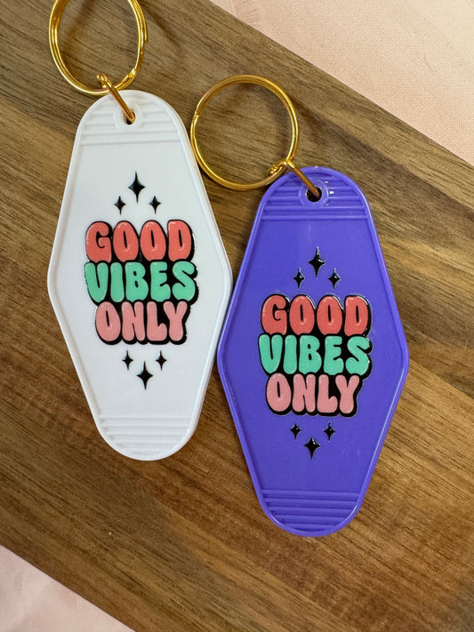 Good Vibes Only Motel Keychain