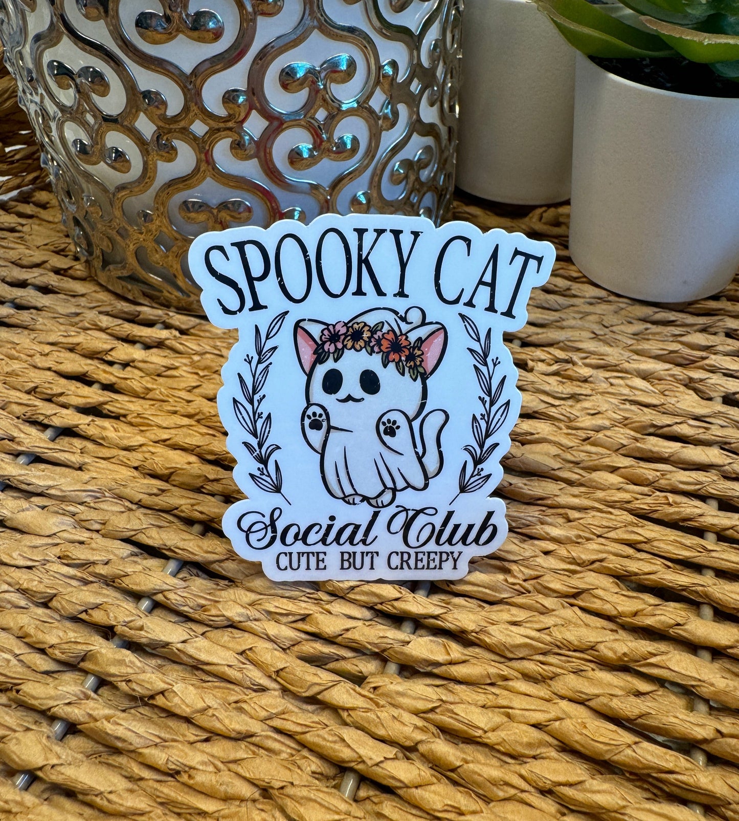 Spooky Cat Social Club Sticker