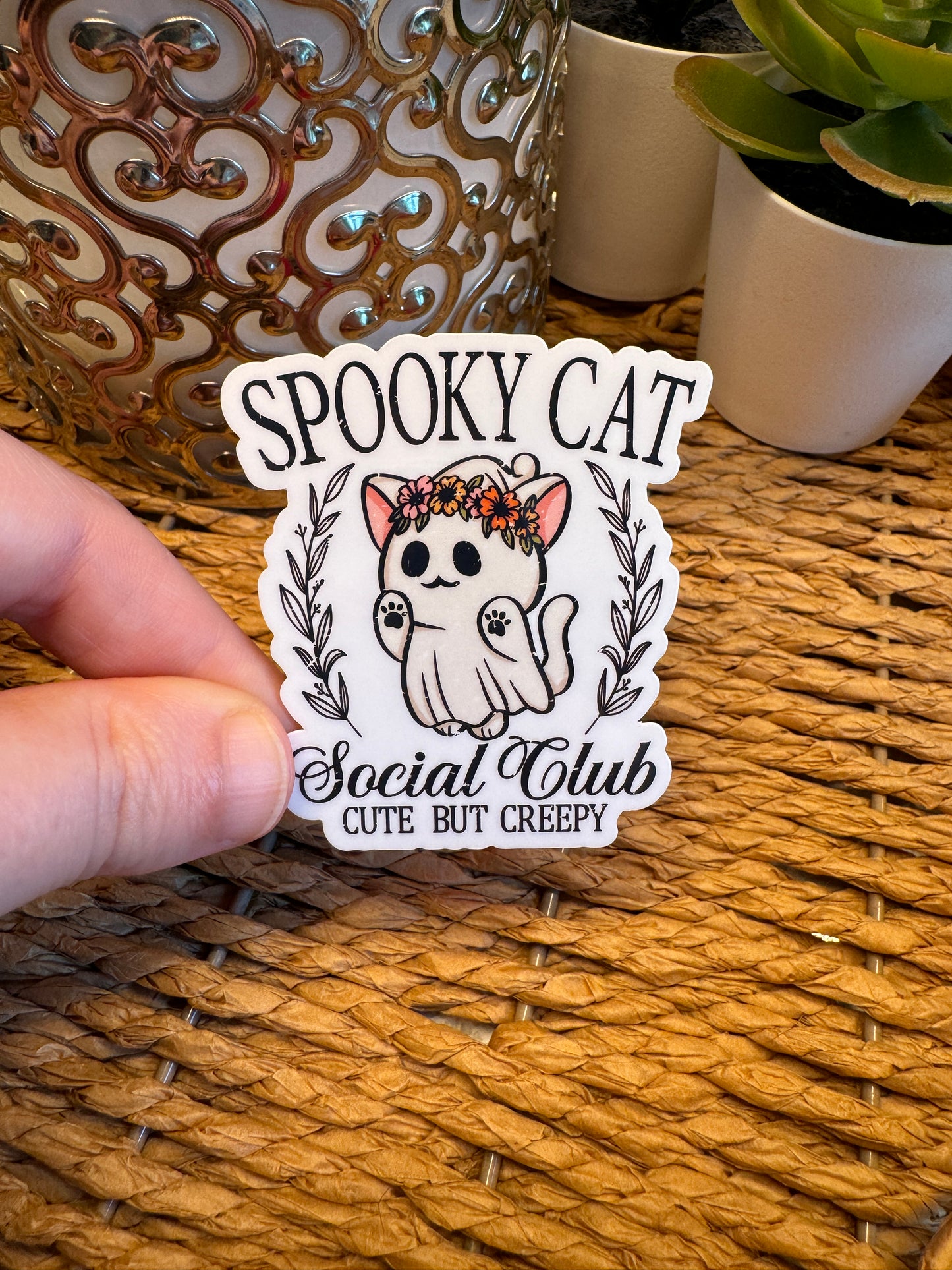 Spooky Cat Social Club Sticker