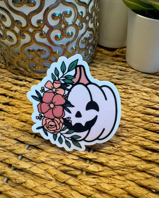 Floral Pumpking Sticker