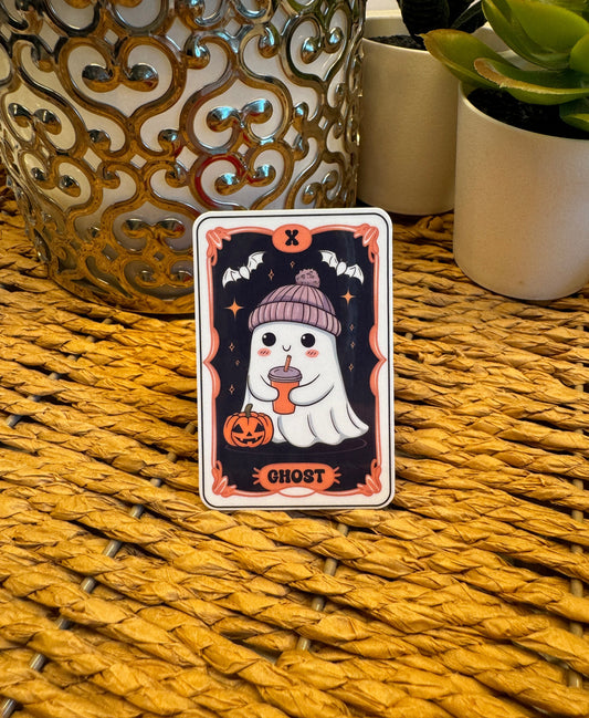 Ghost Tarot Card Sticker