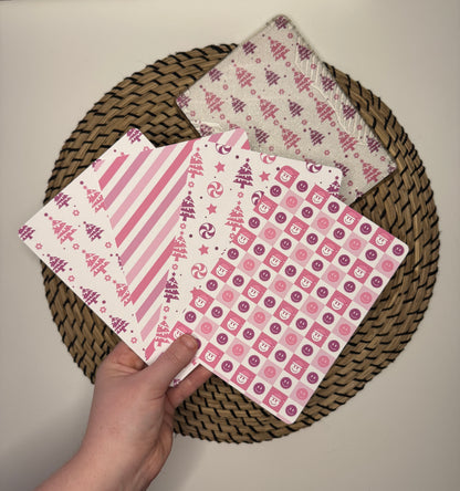 Pink Christmas Themed Kindle Inserts