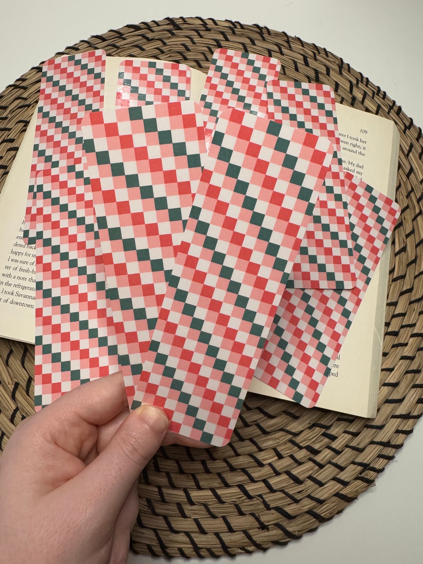 Christmas Checkered Bookmark