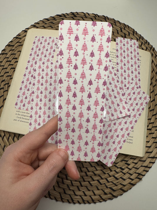 Pink Christmas Tree Bookmark