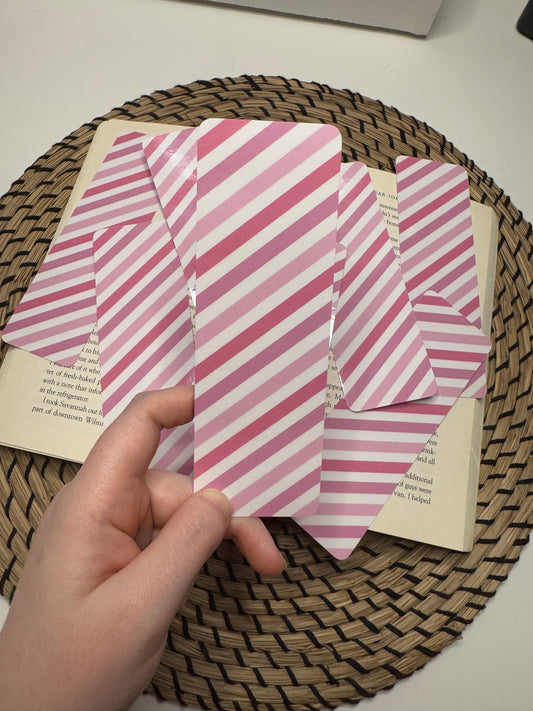 Pink Striped Bookmark