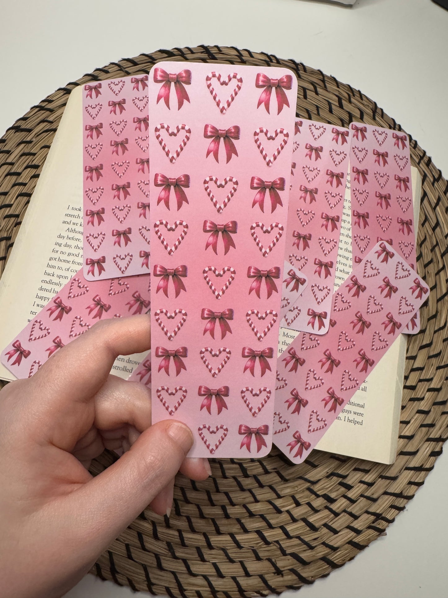 Pink Bows and Candy Canes Bookmark