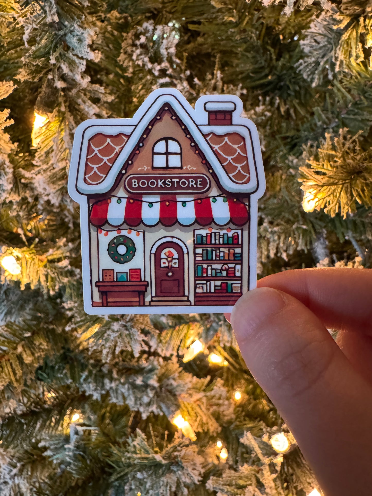 Gingerbread Bookstore Sticker