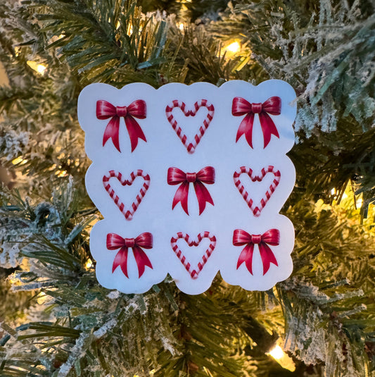 Bows and Candy Canes Stickers