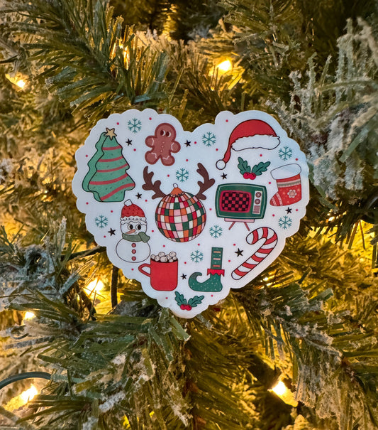 Christmas Icon Heart Sticker