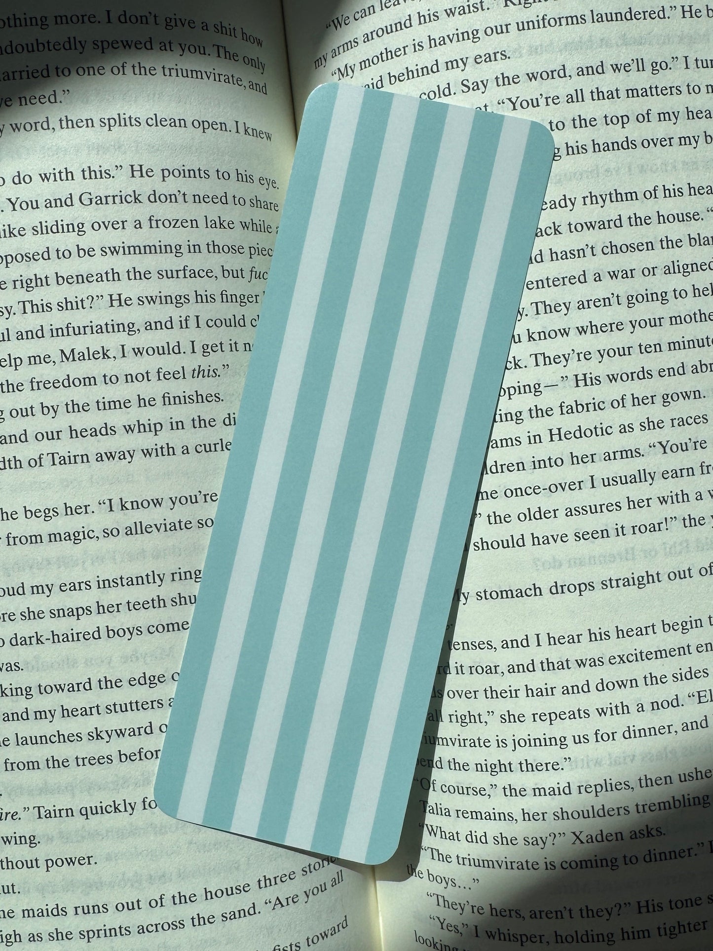 Light Blue/Green Striped Bookmark