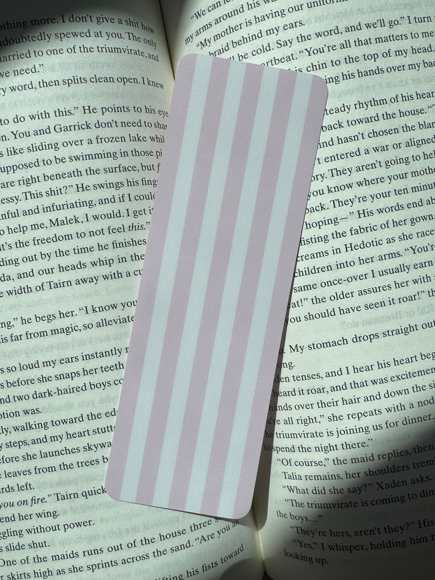Light Pink Striped Bookmark
