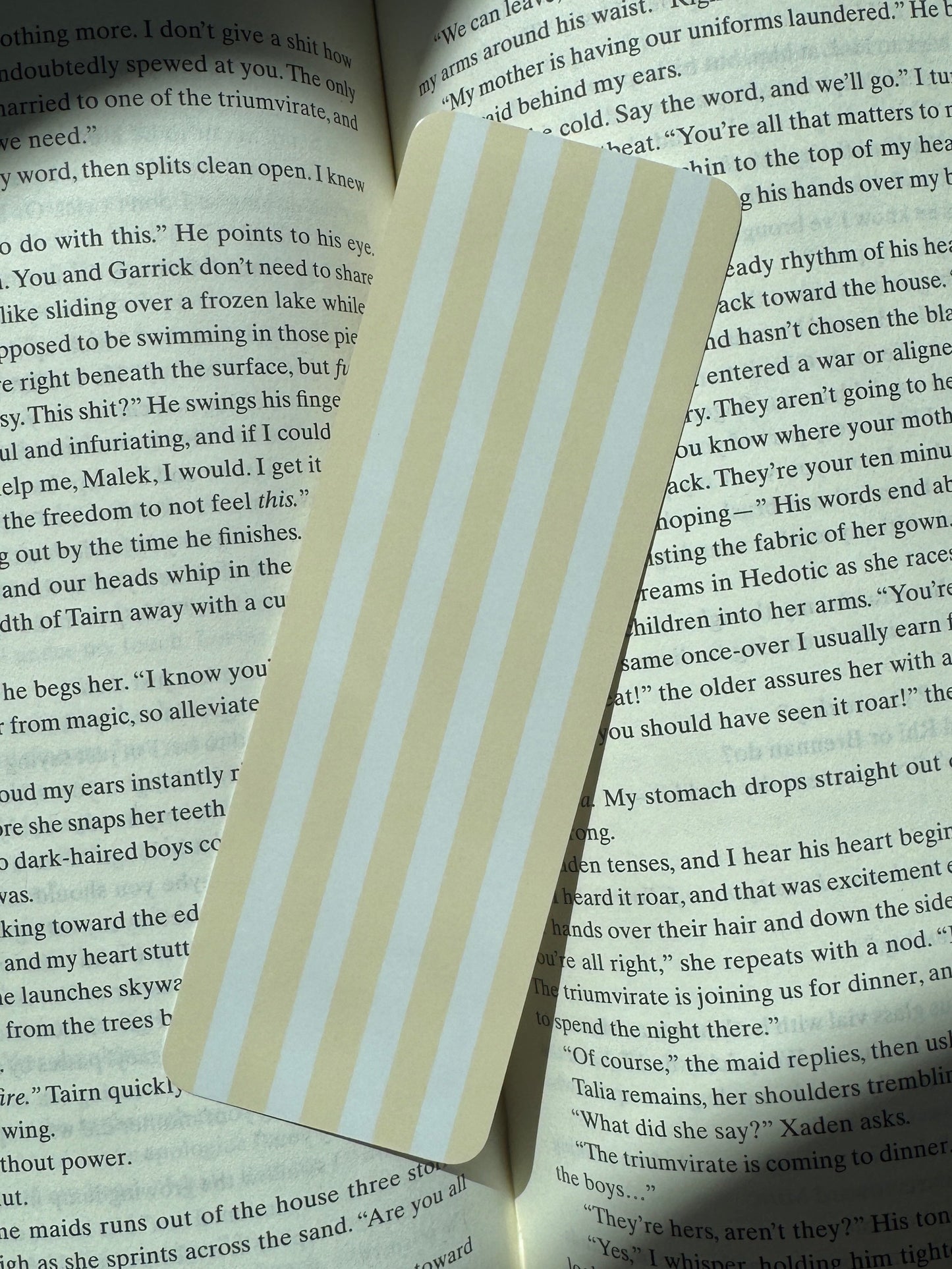 Light Yellow Striped Bookmarks