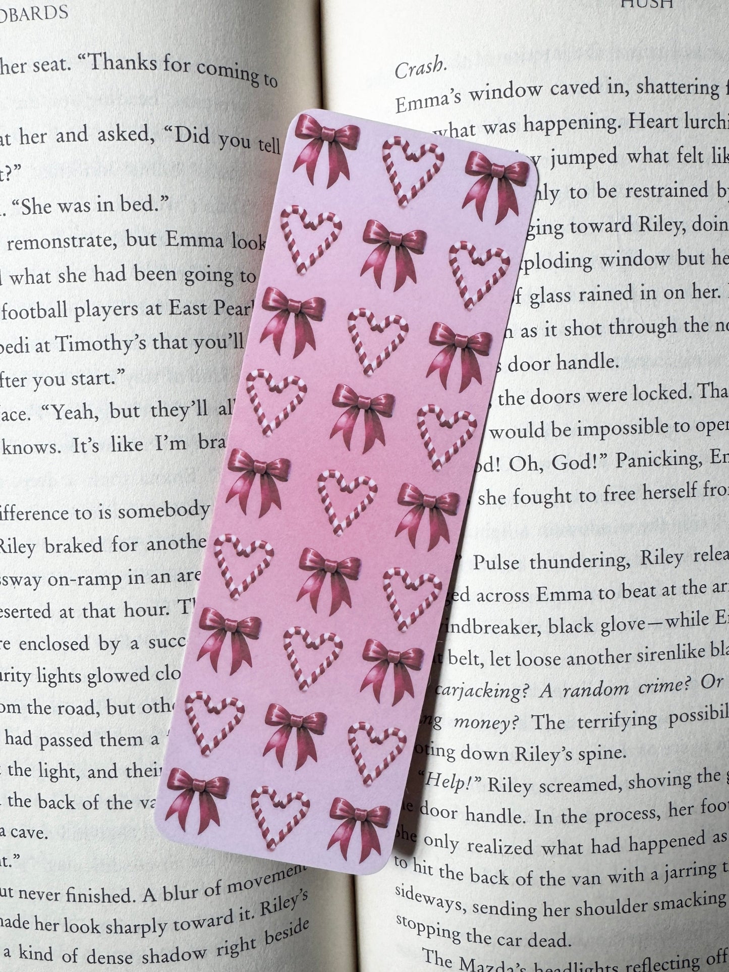 Pink Bows and Candy Canes Bookmark