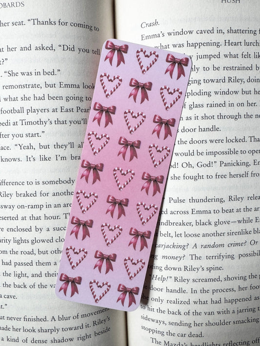Pink Bows and Candy Canes Bookmark