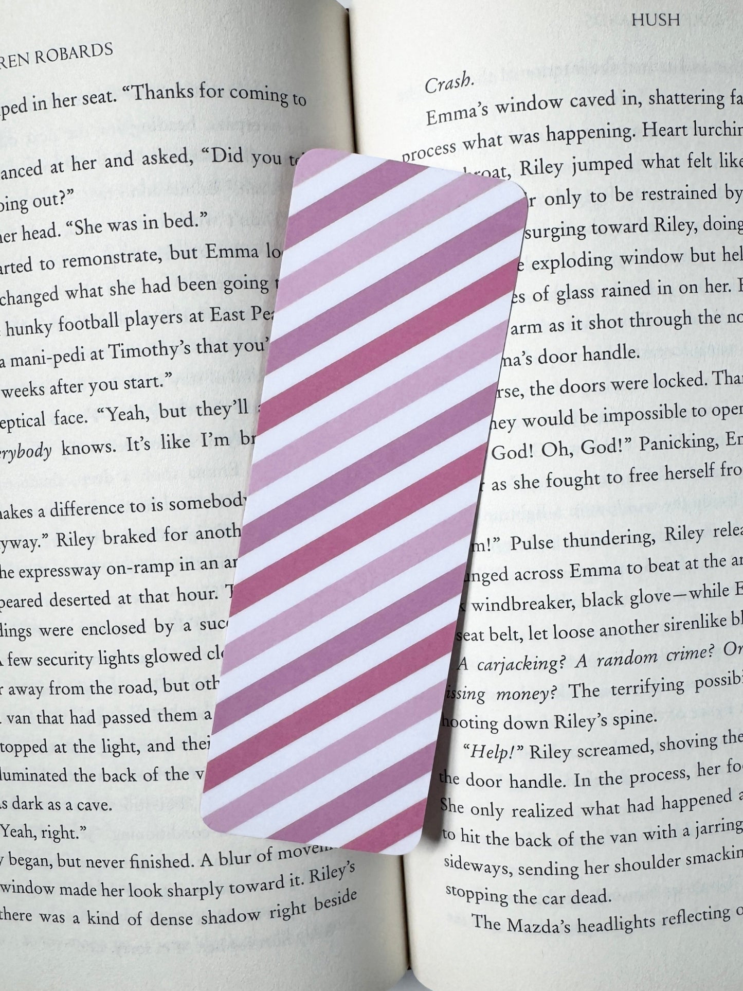 Pink Striped Bookmark