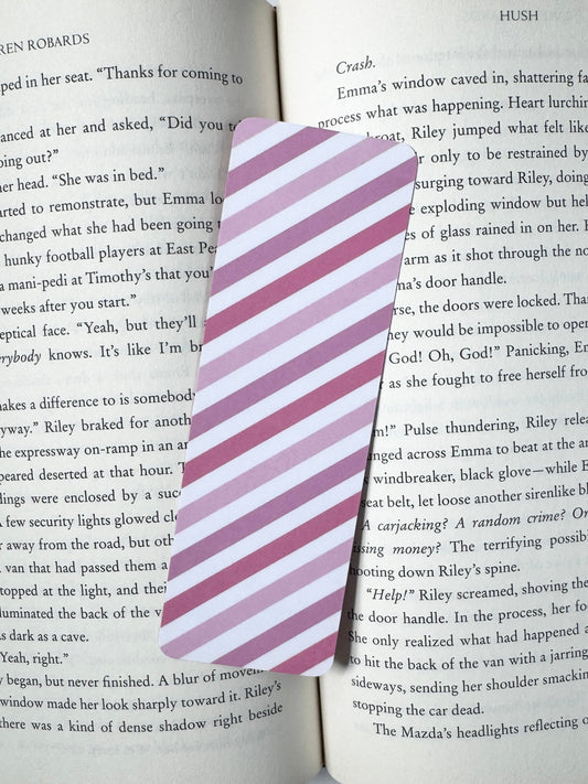 Pink Striped Bookmark