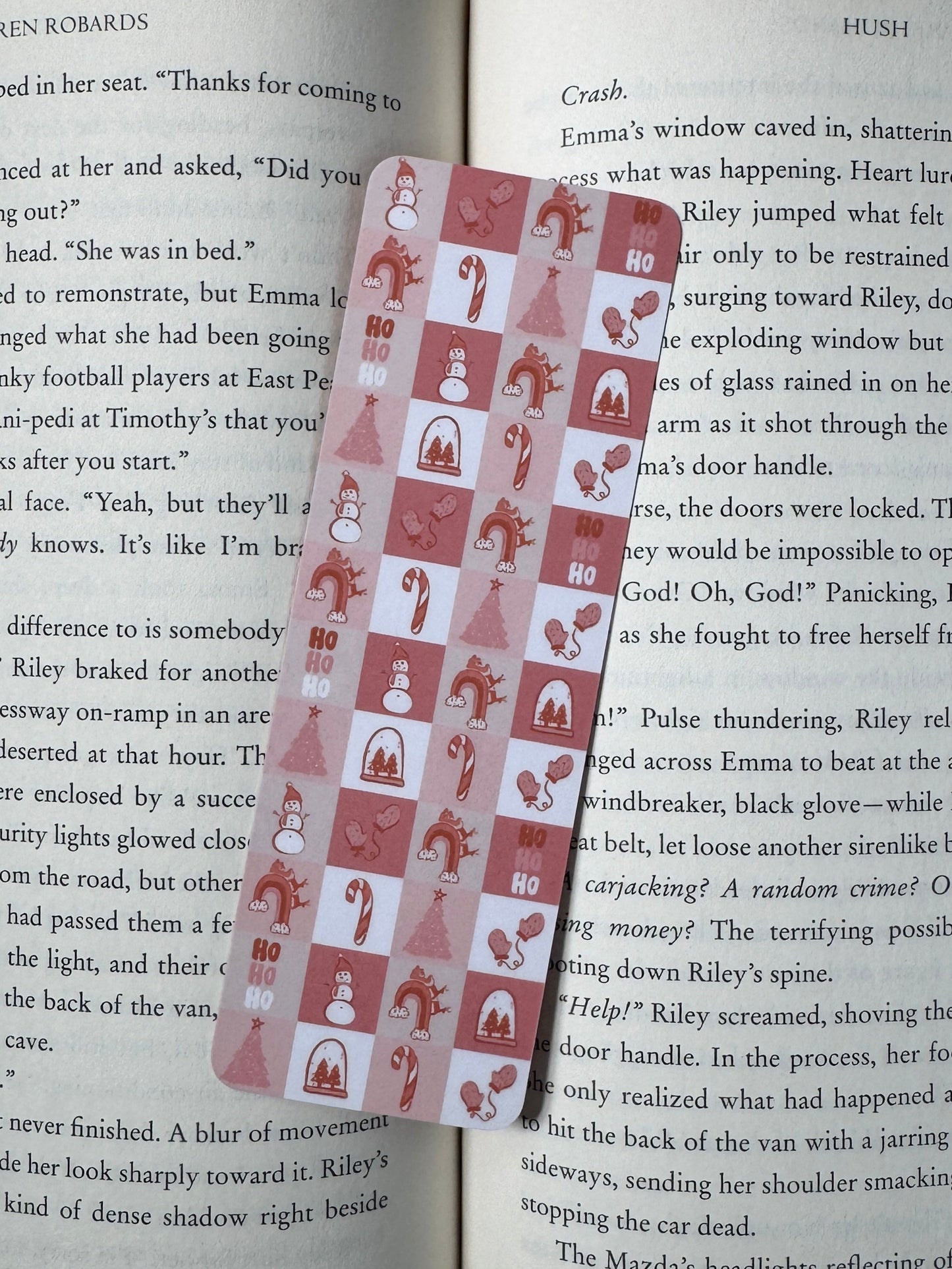 Retro Christmas Checkerboard Christmas Bookmark