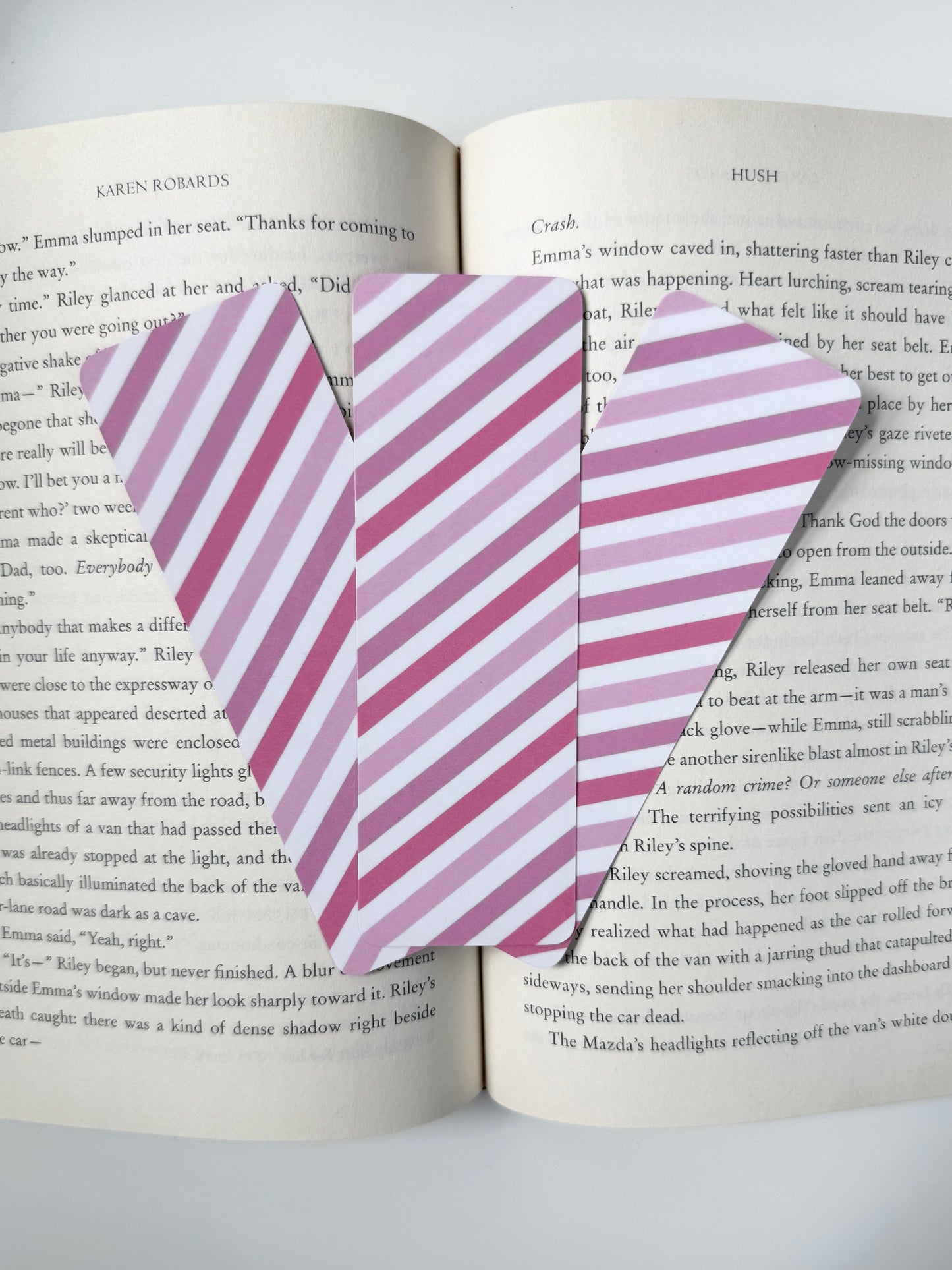 Pink Striped Bookmark
